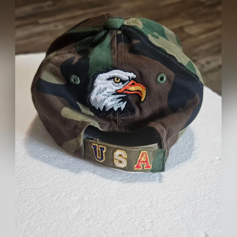 🩵Junior August‎ camouflage baseball cap embroidered American flag💚